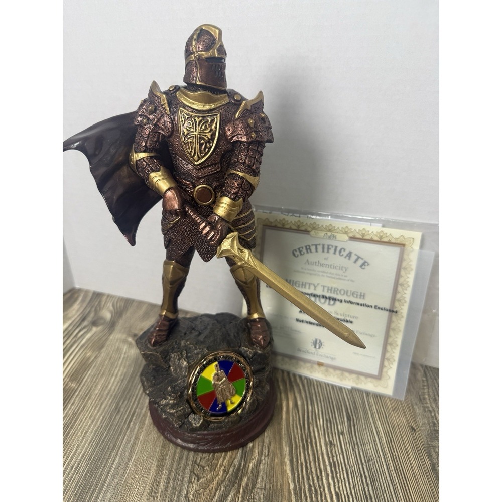 Bradford Exchange Mighty Through God Religious Knight Sculpture‎ Issue #11 12"